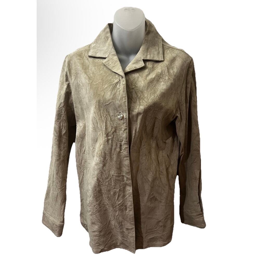 Uniform John Paul Richard Vintage 90's Beige Genuine Suede Leather Light Jacket